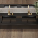 Sagitta Deep Corian Double Wall-Hung Washbasin Deep Nocturne Top View