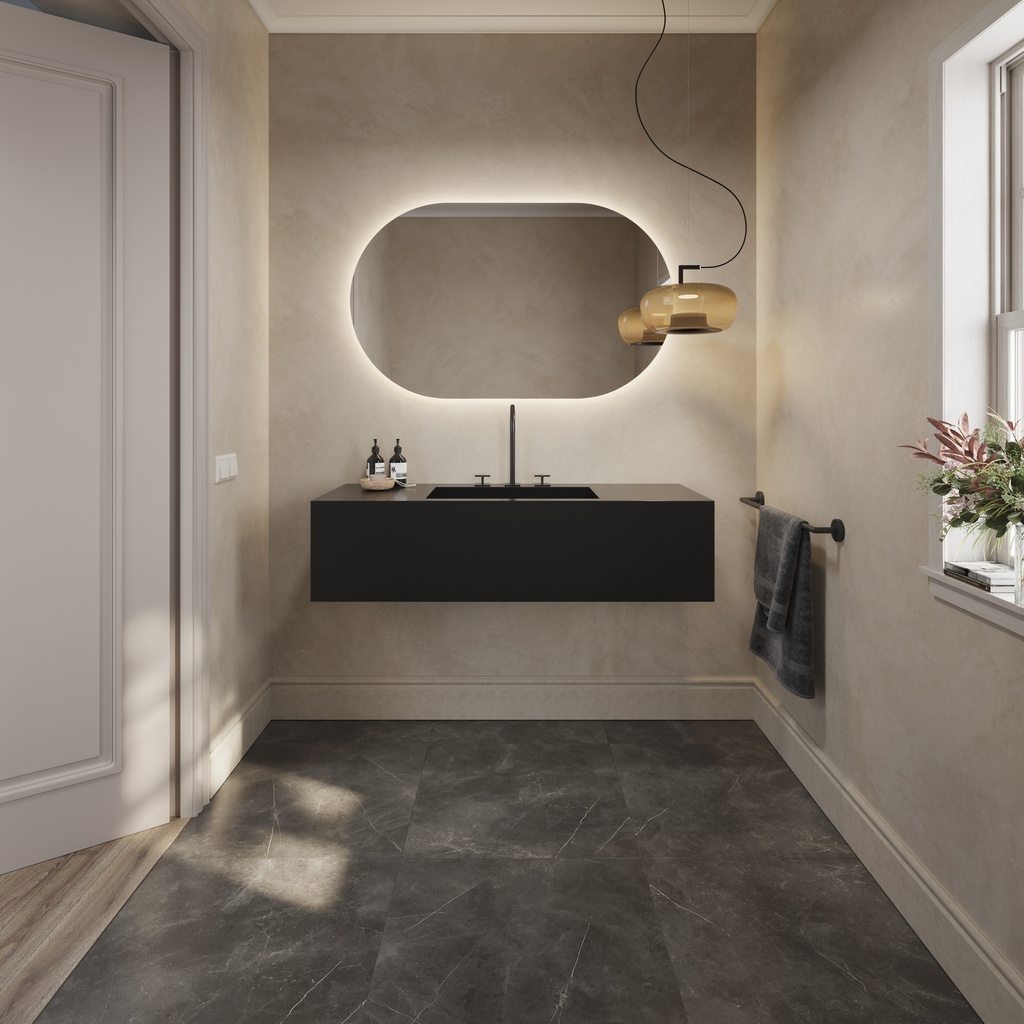 Sagitta Deep Corian Single Wall-Hung Washbasin Deep Nocturne Overview