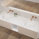 Rigel Corian Double Vanity Top Glacier White Side View