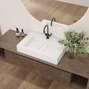 Hatysa Corian Single CounterTop View Washbasin Glacier White Side View