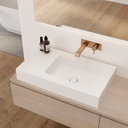 Orion Corian Single CounterTop View Washbasin Glacier White Side View