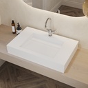 Cassiopeia Corian Single CounterTop View Washbasin Glacier White Side View