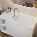 Perseus Corian Single Vanity Top Glacier White Side View