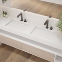 Gliese Slim Corian Double Wall-Hung Washbasin Glacier White Side View