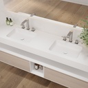 Orion Slim Corian Double Wall-Hung Washbasin Glacier White Side View
