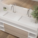 Cassiopeia Slim Corian Double Wall-Hung Washbasin Glacier White Side View