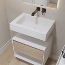 Pegasus Slim Mini Corian Wall hung Washbasin Glacier White Corian Side