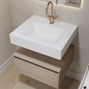 Corvus Slim Mini Corian Wall hung Washbasin Glacier White Corian Side