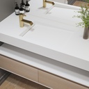 Perseus Slim Corian Single Wall-Hung Washbasin Glacier White Side View