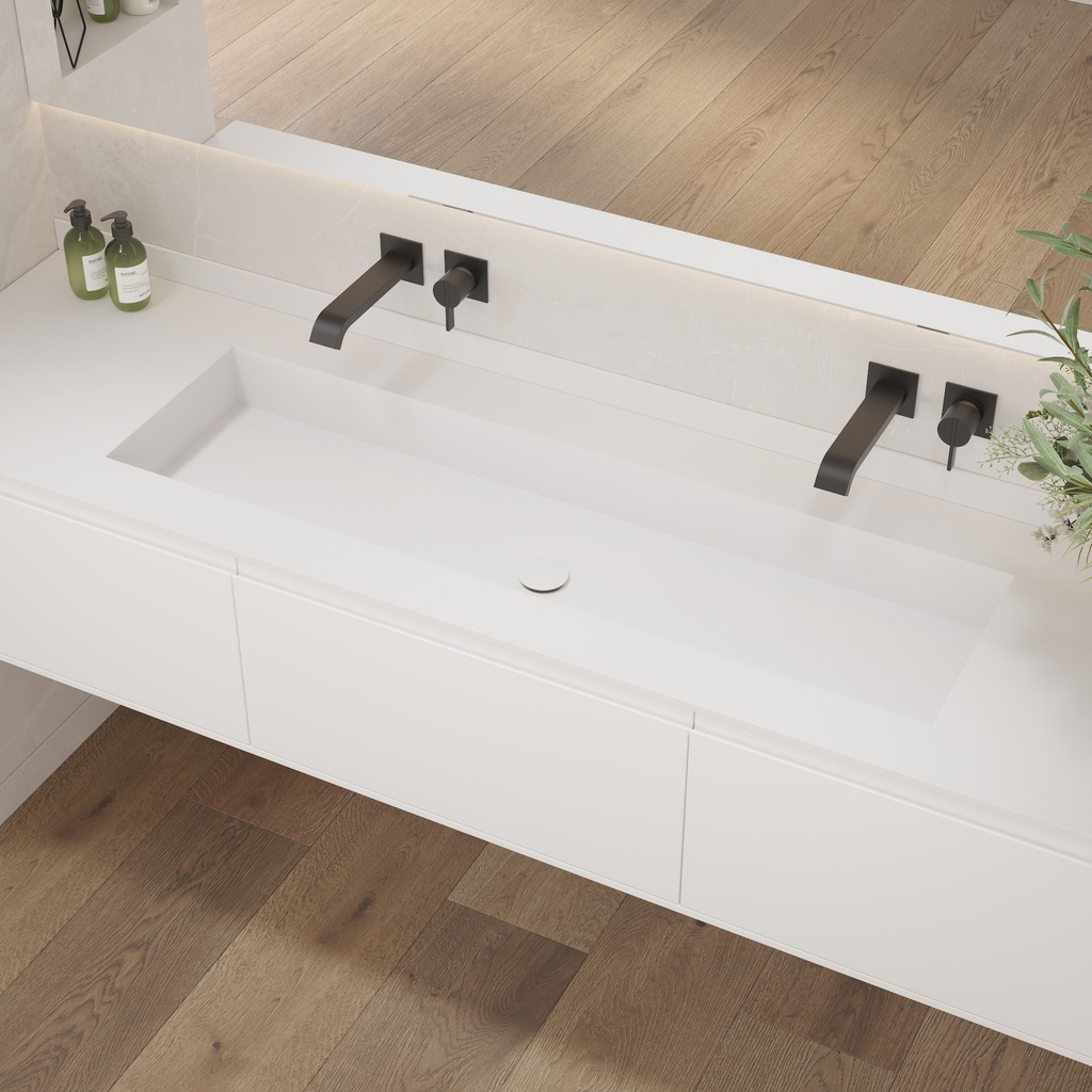 Andromeda Plus Corian Vanity Top Glacier White Side View