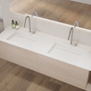 Aquila Corian Double Vanity Top Glacier White Side View