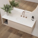 Ara Corian Single Vanity Top Glacier White Side View