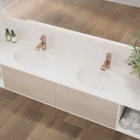 Ara Corian Double Vanity Top Glacier White Side View