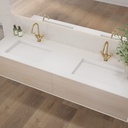 Gliese Corian Double Vanity Top Glacier White Side View