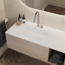 Aquila Corian Single Vanity Top Glacier White Side View