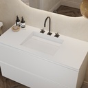 Cassiopeia Corian Single Vanity Top Glacier White Side View