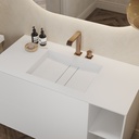 Hatysa Corian Single Vanity Top Glacier White Side View