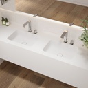 Orion Deep Corian Double Wall-Hung Washbasin Glacier White Side View