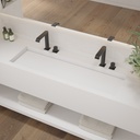 Gliese Plus Deep Corian Wall-Hung Washbasin Glacier White Side View