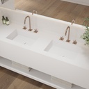 Pegasus Deep Corian Double Wall-Hung Washbasin Glacier White Side View