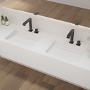 Aquila Deep Corian Double Wall-Hung Washbasin Glacier White Side View