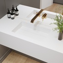 Biham Deep Corian Single Wall-Hung Washbasin Glacier White Side View