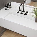 Sagitta Deep Corian Single Wall-Hung Washbasin Glacier White Side View