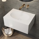 Ara Deep Mini Corian Wall hung Washbasin Glacier White Corian Side