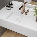 Hatysa Deep Corian Single Wall-Hung Washbasin Glacier White Side View