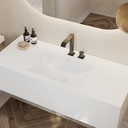 Refresh Deep Corian Single Wall-Hung Washbasin Glacier White Side View