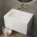 Pegasus Deep Mini Corian Wall hung Washbasin Glacier White Corian Side
