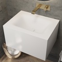 Corvus Deep Mini Corian Wall hung Washbasin Glacier White Corian Side