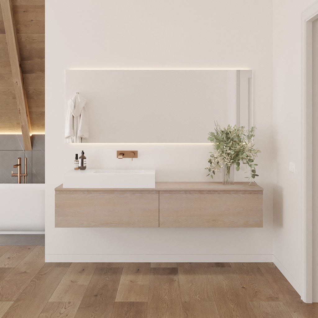 Orion Corian Single CounterTop View Washbasin Glacier White Front View