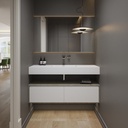 Orion Slim Corian Single Wall-Hung Washbasin Glacier White Front View