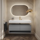 Aquila Slim Corian Single Wall-Hung Washbasin Glacier White Front View