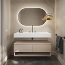 Cassiopeia Slim Corian Single Wall-Hung Washbasin Glacier White Front View