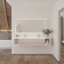 Ara Corian Double Vanity Top Glacier White Front View