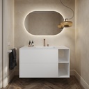 Hatysa Corian Single Vanity Top Glacier White Front View