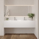 Orion Deep Corian Double Wall-Hung Washbasin Glacier White Front View