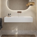 Energy Deep Corian Single Wall-Hung Washbasin Glacier White Front View