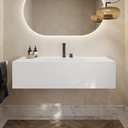Refresh Deep Corian Single Wall-Hung Washbasin Glacier White Front View