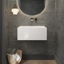 Ara Deep Mini Corian Wall hung Washbasin Glacier White Corian Front