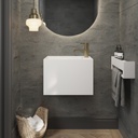 Perseus Deep Mini Corian Wall hung Washbasin Glacier White Corian Front