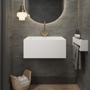 Refresh Deep Mini Corian Wall hung Washbasin Glacier White Corian Front