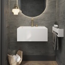 Aquila Deep Mini Corian Wall hung Washbasin Glacier White Corian Front
