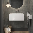 Quiet Deep Mini Corian Wall hung Washbasin Glacier White Corian Front
