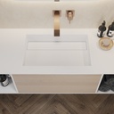 Biham Corian Single Vanity Top Glacier White Top View