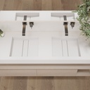 Hatysa Slim Corian Double Wall-Hung Washbasin Glacier White Top View