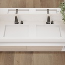 Gliese Slim Corian Double Wall-Hung Washbasin Glacier White Top View