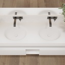 Delta Slim Corian Double Wall-Hung Washbasin Glacier White Top View